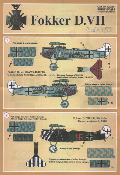 Print Scale 72024 1:72 Fokker D.VII Part 1