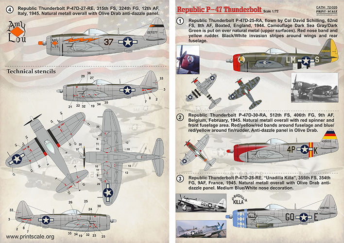 Print Scale 72026 1:72 Republic P-47D Thunderbolt Bubble