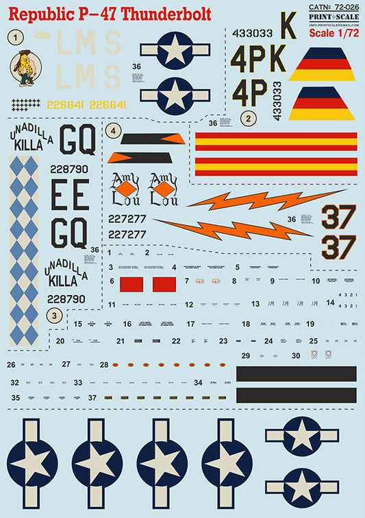 Print Scale 72026 1:72 Republic P-47D Thunderbolt Bubble