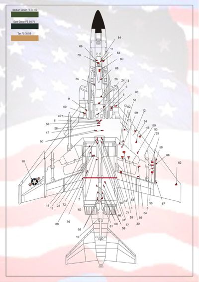 Print Scale 72031 1:72 McDonnell-Douglas F-4 Phantom II Technical Stencils