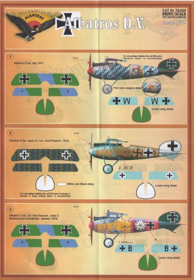 Print Scale 72034 1:72 Albatros D.V.