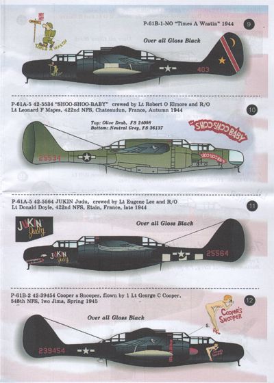 Print Scale 72036 1:72 Northrop P-61A-1/ P-51A-7/B-2 Black Widow