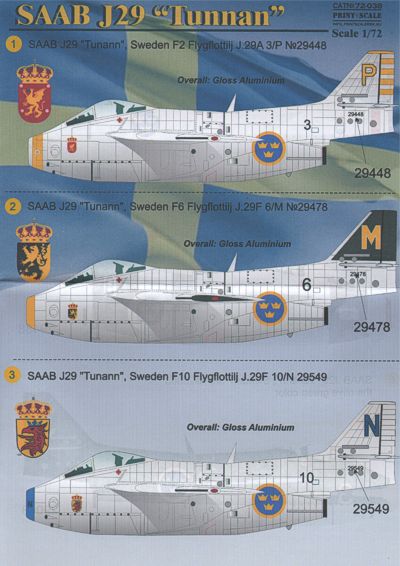 Print Scale 72038 1:72 Saab J-29A 'Tunnan'