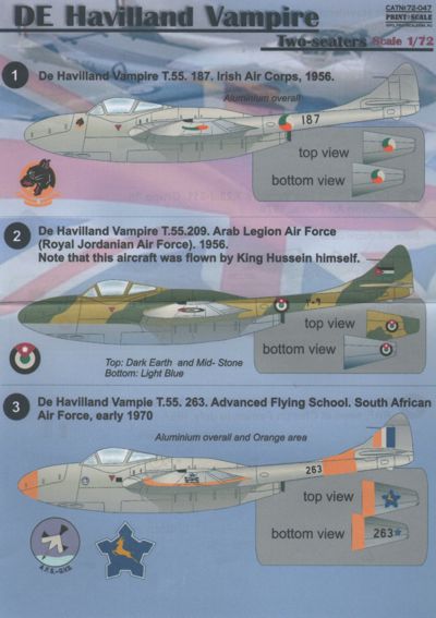 Print Scale 72047 1:72 de Havilland Vampire