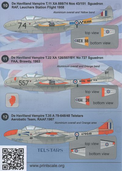 Print Scale 72047 1:72 de Havilland Vampire