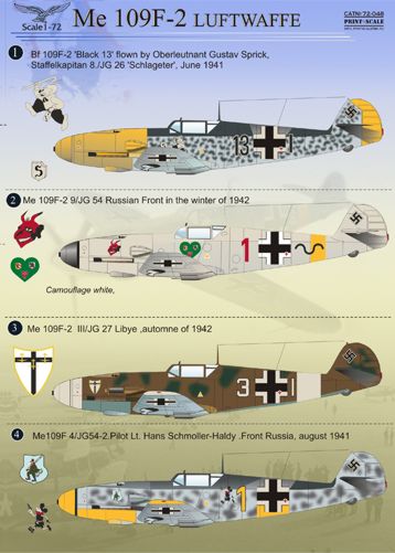 Print Scale 72048 1:72 Messerschmitt Bf-109F-2