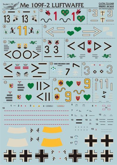 Print Scale 72048 1:72 Messerschmitt Bf-109F-2