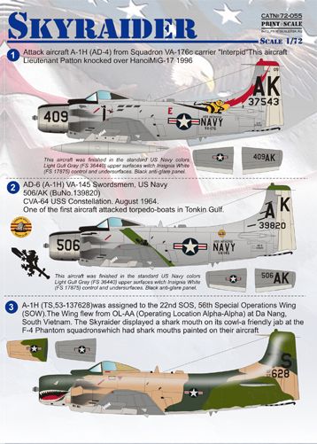 Print Scale 72055 1:72 Douglas Skyraider