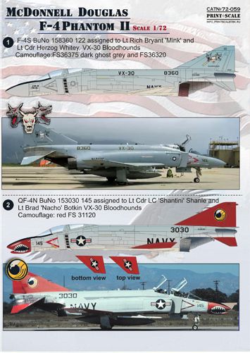 Print Scale 72059 1:72 U.S. Navy McDonnell-Douglas F-4 Phantom II MiG Killers Part 2