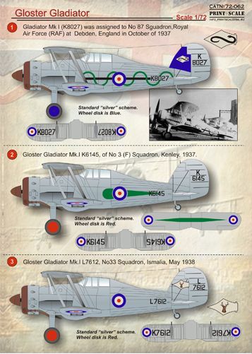 Print Scale 72062 1:72 Gloster Gladiator Part 1