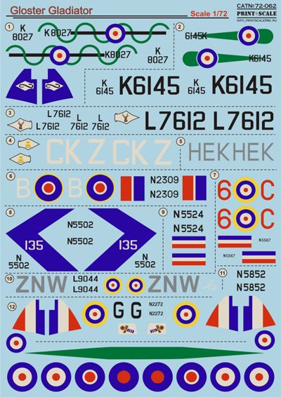 Print Scale 72062 1:72 Gloster Gladiator Part 1