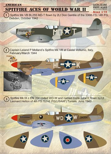 Print Scale 72064 1:72 American Spitfire Aces of WWII