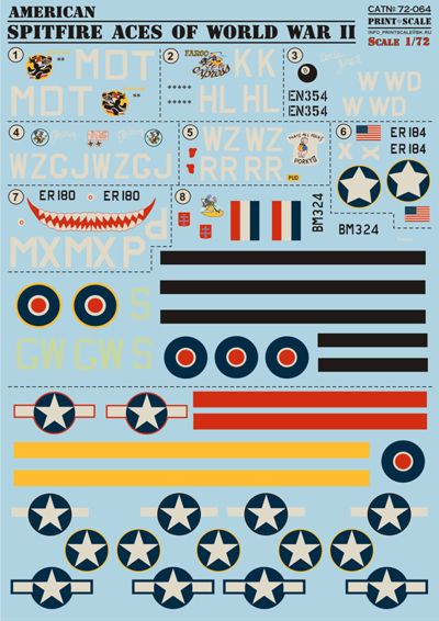 Print Scale 72064 1:72 American Spitfire Aces of WWII