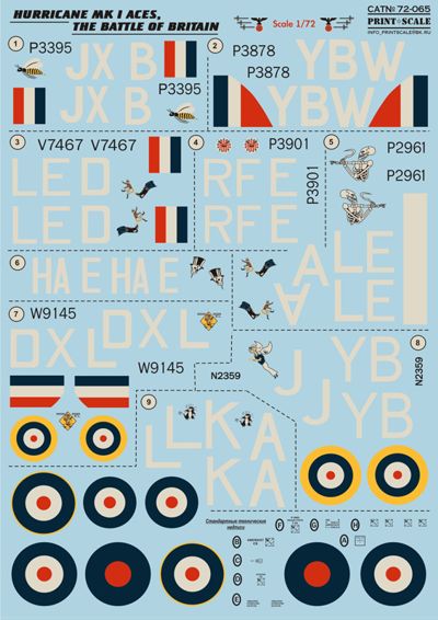 Print Scale 72065 1:72 Hawker Hurricane Mk.I Aces Battle of Britain