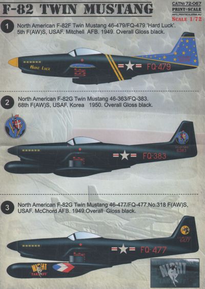 Print Scale 72067 1:72 North-American F-82 Twin Mustang