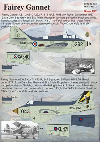 Print Scale 72069 1:72 Fairey Gannet