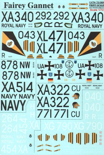 Print Scale 72069 1:72 Fairey Gannet