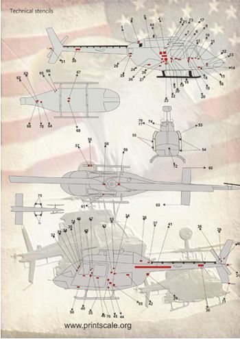 Print Scale 72070 1:72 Bell OH-58 'Kiowa'