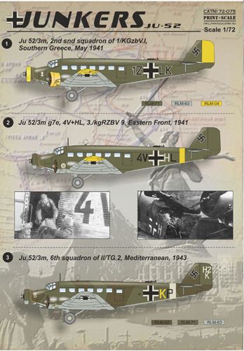 Print Scale 72075 1:72 Junkers Ju-52/3M1