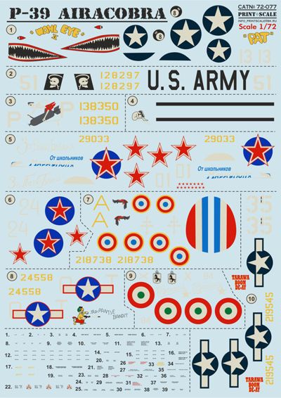 Print Scale 72077 1:72 Bell P-39 Airacobra