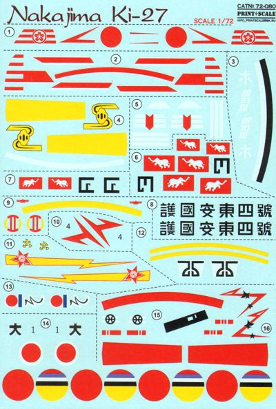 Print Scale 72080 1:72 Nakajima Ki-27 Nate