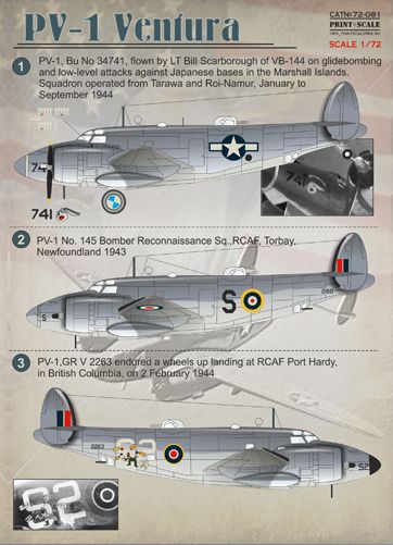 Print Scale 72081 1:72 Lockheed PV-1 Ventura