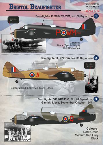 Print Scale 72082 1:72 Bristol Beaufighter