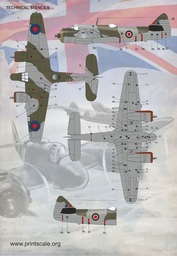 Print Scale 72082 1:72 Bristol Beaufighter