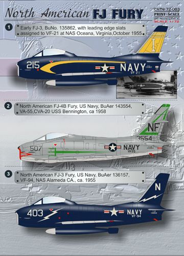 Print Scale 72083 1:72 North-American FJ-4 Fury