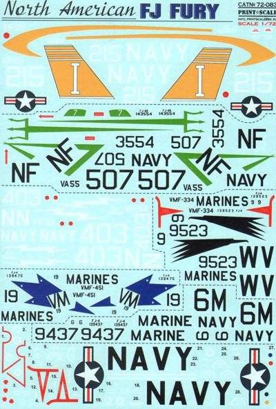 Print Scale 72083 1:72 North-American FJ-4 Fury