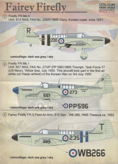 Print Scale 72086 1:72 Fairey Firefly