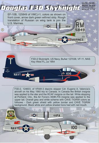 Print Scale 72087 1:72 Douglas F3D-2 Skyknight