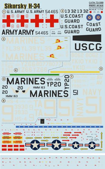 Print Scale 72088 1:72 Sikorsky H-34