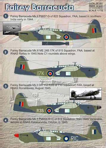 Print Scale 72091 1:72 Fairey Barracuda