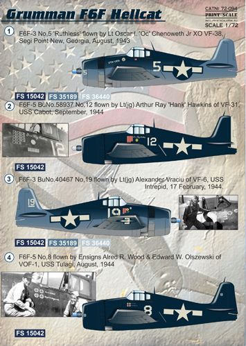 Print Scale 72094 1:72 Grumman F6F Hellcat