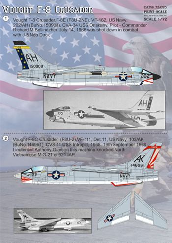 Print Scale 72095 1:72 Vought F-8 Crusader