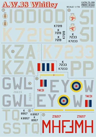 Print Scale 72099 1:72 Armstrong-Whitworth A.W.38 Whitley