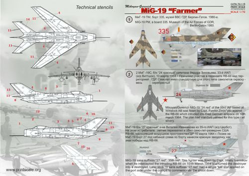 Print Scale 72115 1:72 Mikoyan MIG-19 Farmer