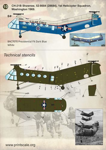 Print Scale 72118 1:72 Piasecki H-21 Shawnee