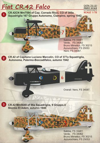 Print Scale 72121 1:72 Fiat CR.42 Falco