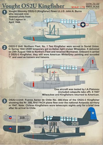 Print Scale 72122 1:72 Vought OS2U Kingfisher