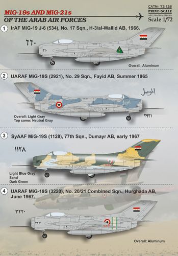 Print Scale 72126 1:72 Mikoyan MiG-19s and MiG-21s of the Arab Air Forces