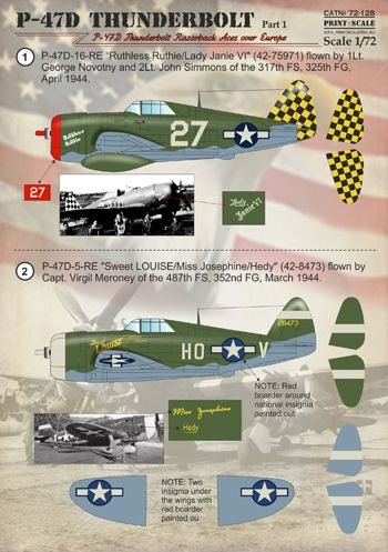 Print Scale 72128 1:72 Republic P-47D Thunderbolt 'Razorback' Aces over Europe Part 1