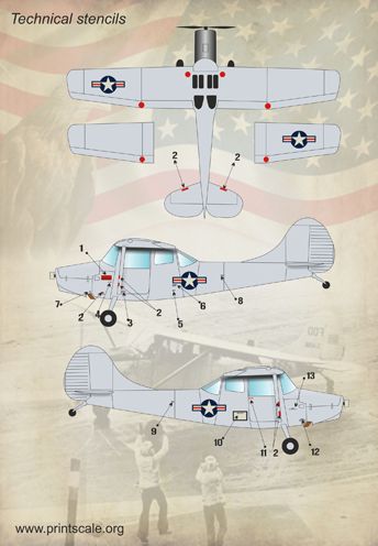 Print Scale 72131 1:72 Cessna O-1 Bird Dog