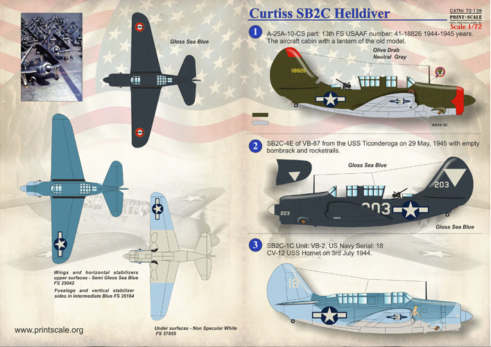 Print Scale 72139 1:72 Curtiss SB2C Helldiver