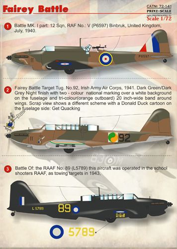 Print Scale 72141 1:72 Fairey Battle