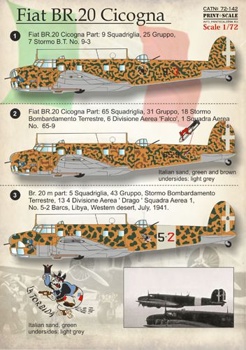 Print Scale 72142 1:72 Fiat BR.20 Cicogna