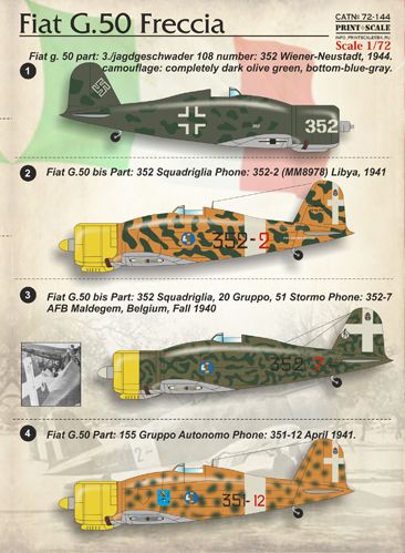 Print Scale 72144 1:72 Fiat G.50 Freccia