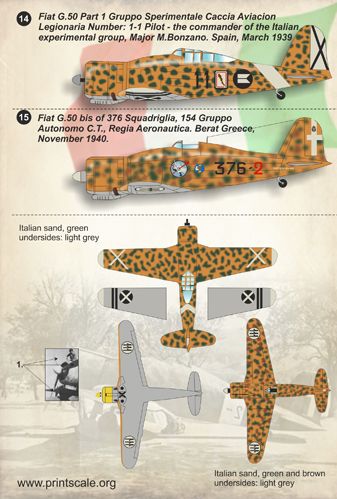 Print Scale 72144 1:72 Fiat G.50 Freccia