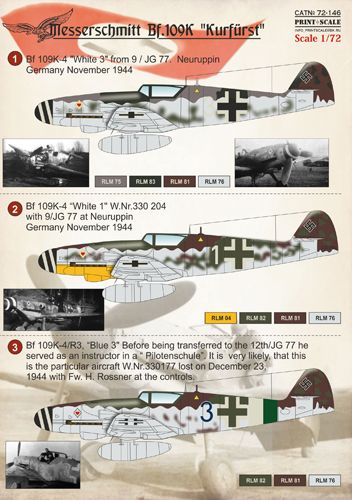 Print Scale 72146 1:72 Messerschmitt Bf-109K